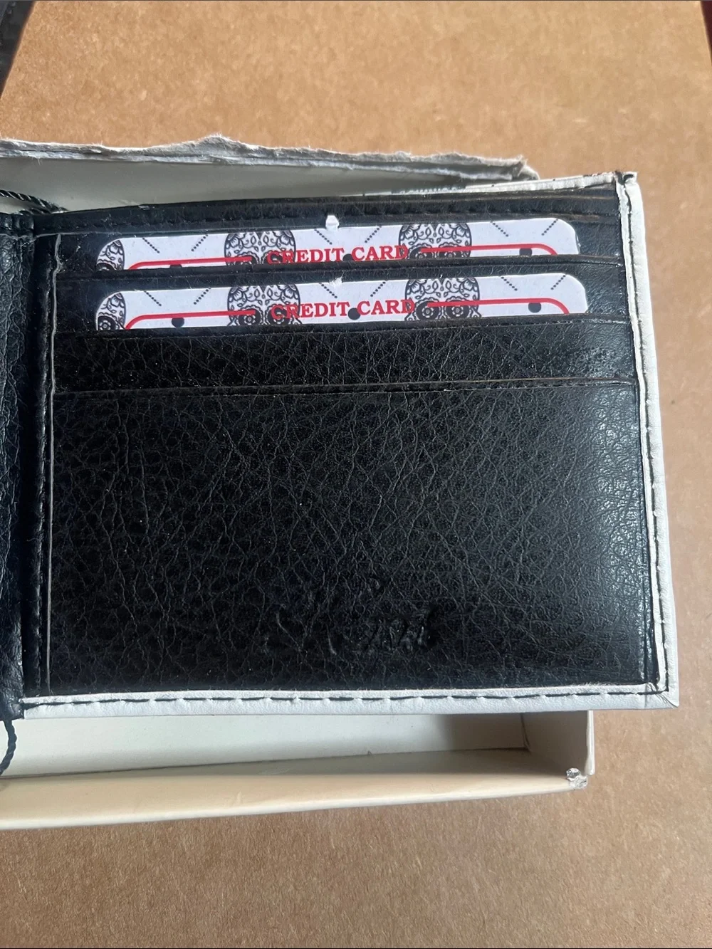 White Skull-Print Men's Money Clip Wallet